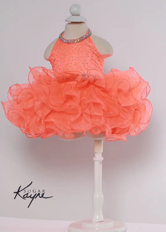 Mega Sale Sugar Kayne C220 Girls Baby Halter Cupcake Ruffle Pageant Dress Corset Formal Gown