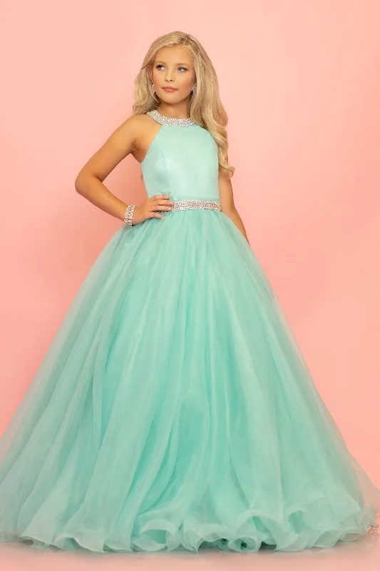 Blowout Sale Sugar Kayne C114 Girls Preteen A Line Pageant Dress Ball Gown High Neckline Blowout Sale Sugar Kayne C114 Girls Preteen A Line Pageant Dress Ball Gown High Neckline