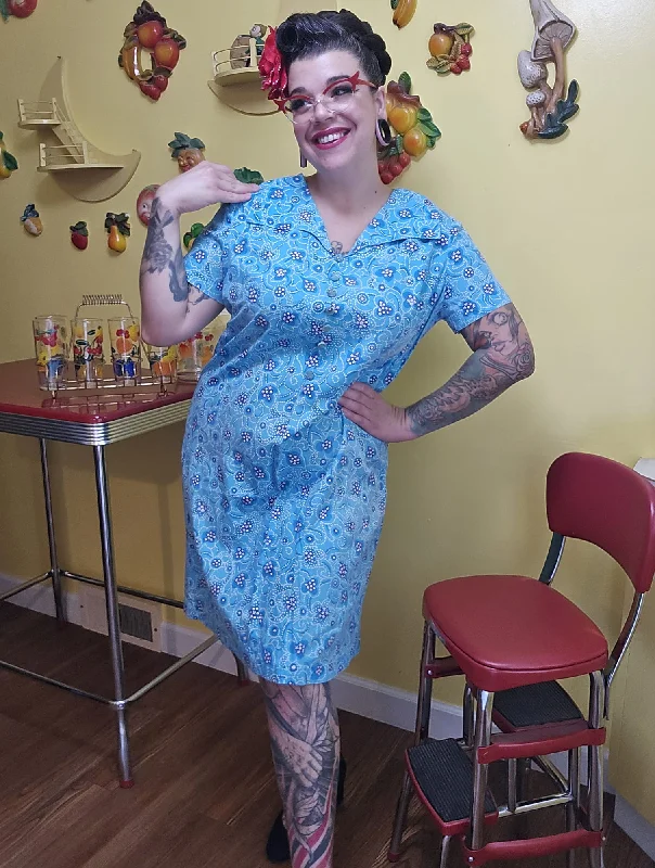 Overstock Vintage 60's Teal Mod House Dress
