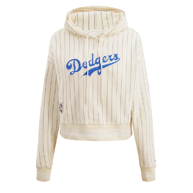 Doorbuster Deal SUDADERA CON GORRO MLB BROOKLYN DODGERS PINSTRIPE RETRO CLASSIC PARA MUJER