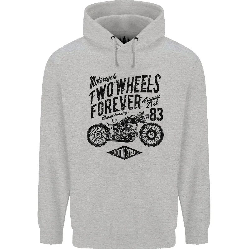 Markdowns Two Wheels Forever Motorcycle Cafe Racer Mens 80% Cotton Hoodie