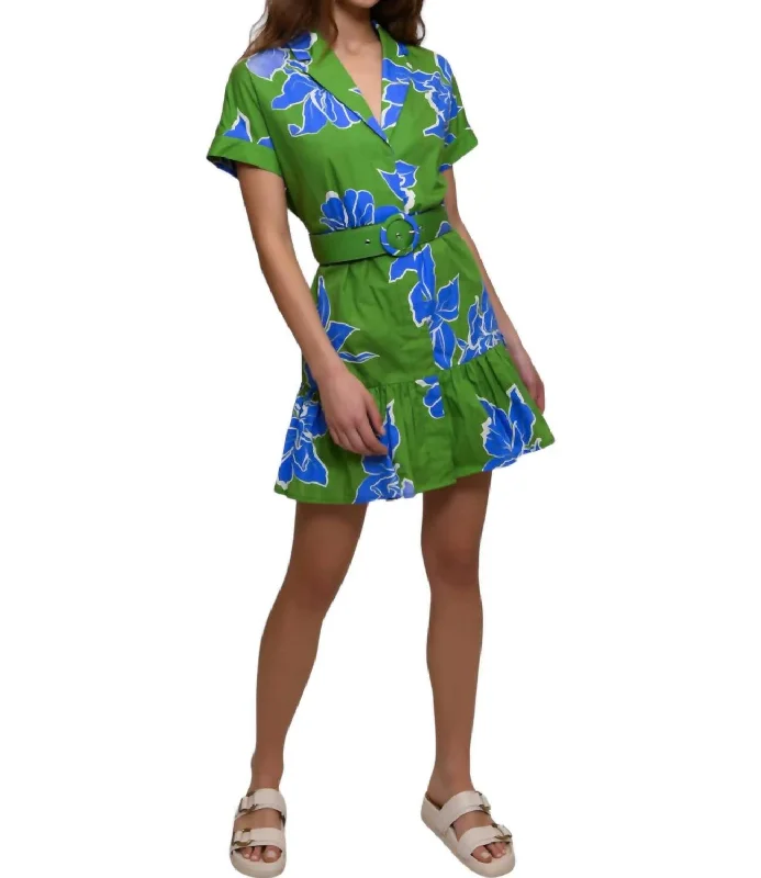 Bargain Prices Camp Shirt Dress In Green