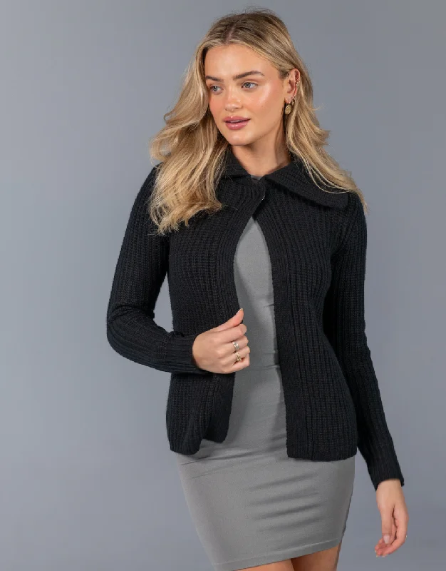 Hot Deal Bomber Cashmere Jacket in Black