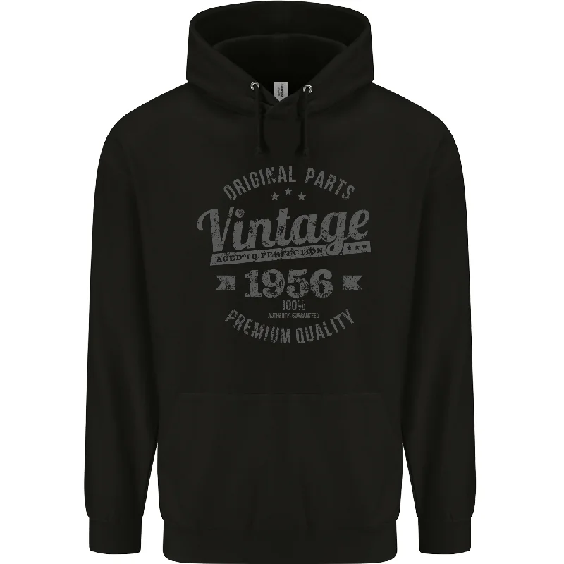 Closeout Sale Vintage Year 68th Birthday 1956 Mens 80% Cotton Hoodie Black