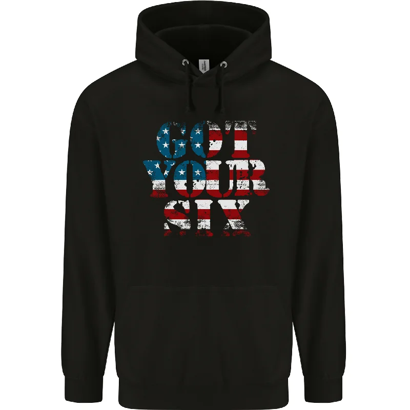 New Deals USA Ive Got Your Six American Flag Army Mens 80% Cotton Hoodie