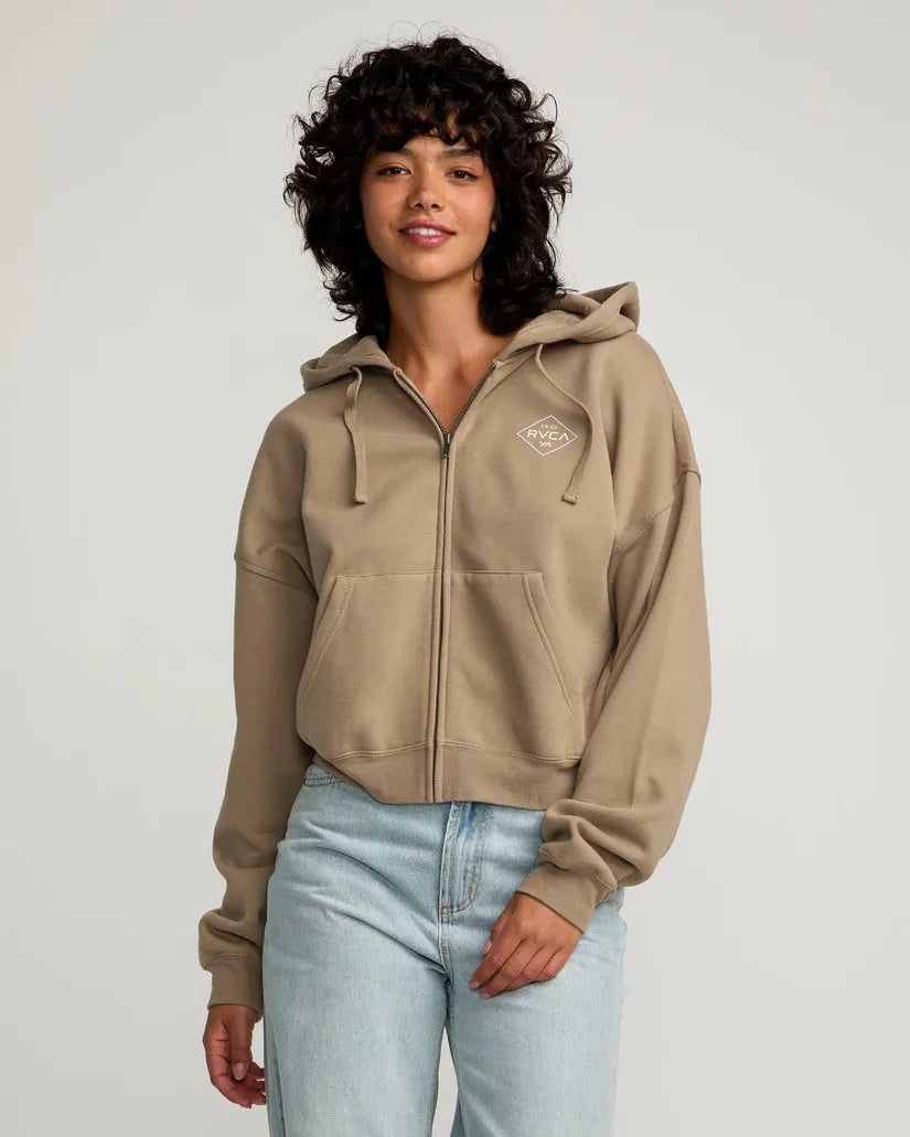 Price Reduction RVCA Womens Sweatshirt Court Zip Hoodie