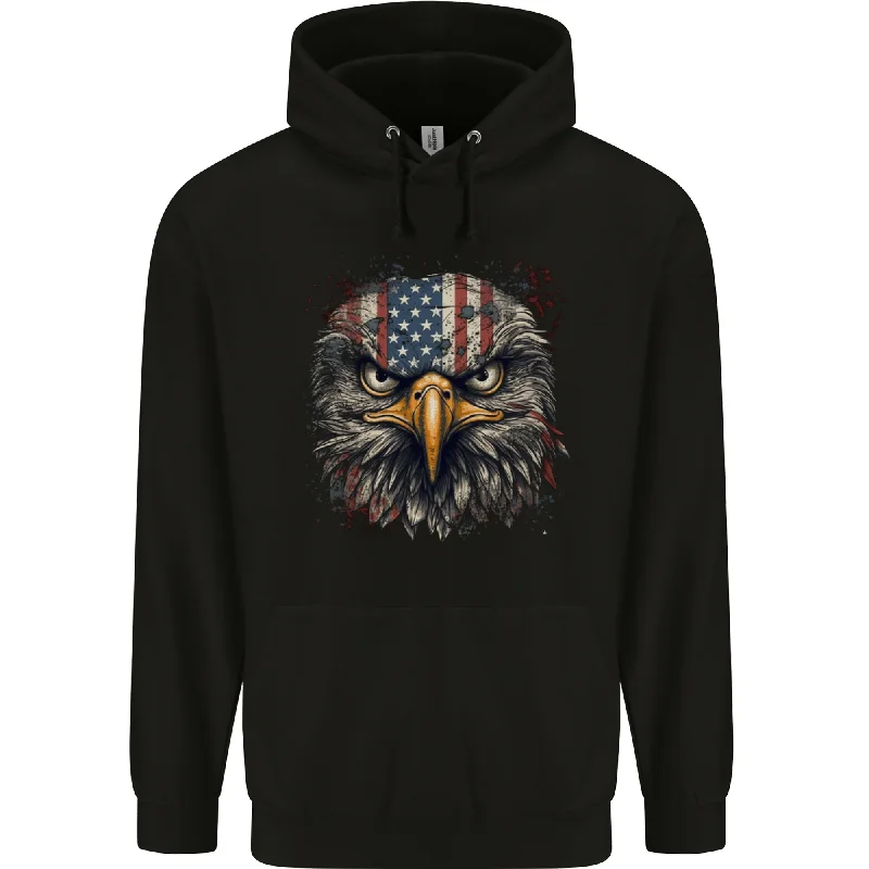 Huge Discounts USA Eagle Head America Mens 80% Cotton Hoodie