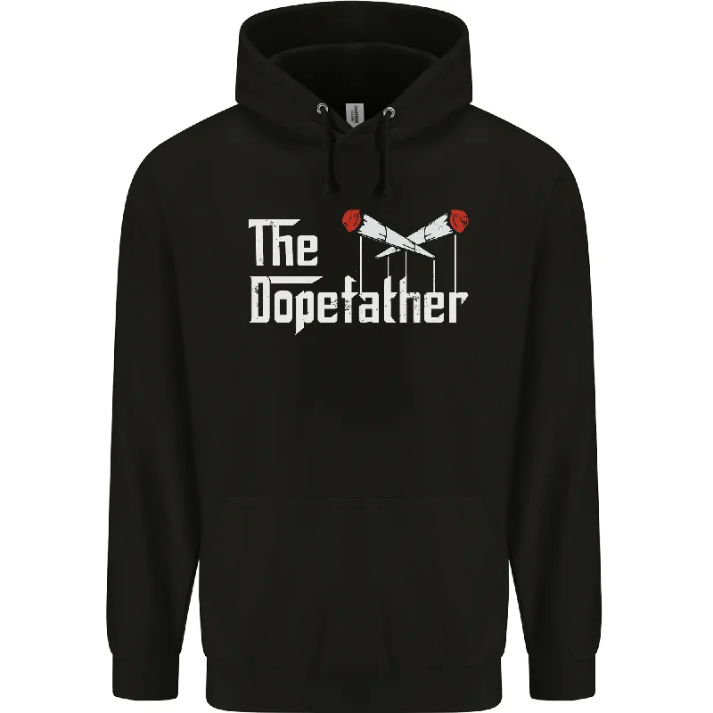 Warehouse Sale The Dopefather Funny Weed Cannabis Mens 80% Cotton Hoodie