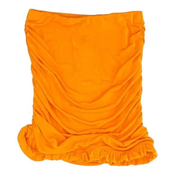 Price Drop Alert Orange Solid Mini Skirt