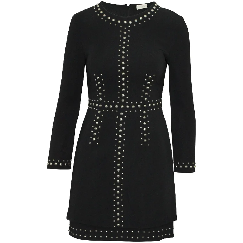 Blowout Sale A.L.C. Madison Studded Cocktail Mini Dress in Black Viscose