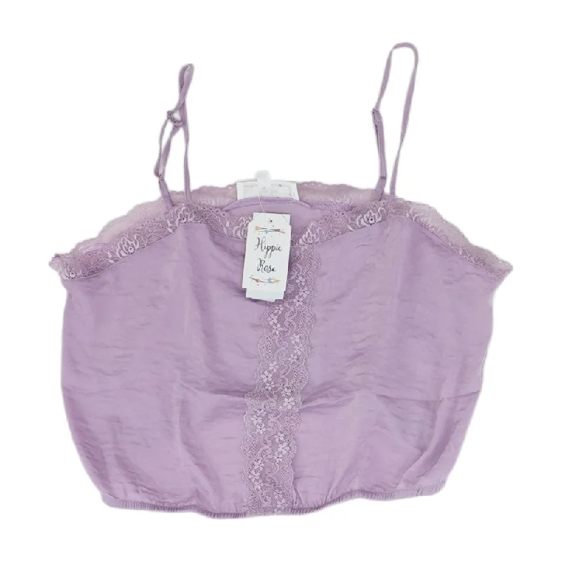 Discount Mania Purple Solid Sleeveless Blouse