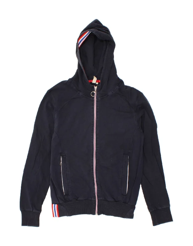 Mega Sale COLMAR Womens Zip Hoodie Sweater UK 14 Medium Navy Blue Cotton