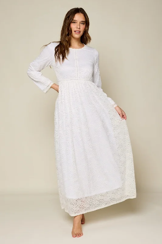 Final Clearance Crystal White Temple Dress / Simple Wedding Dress