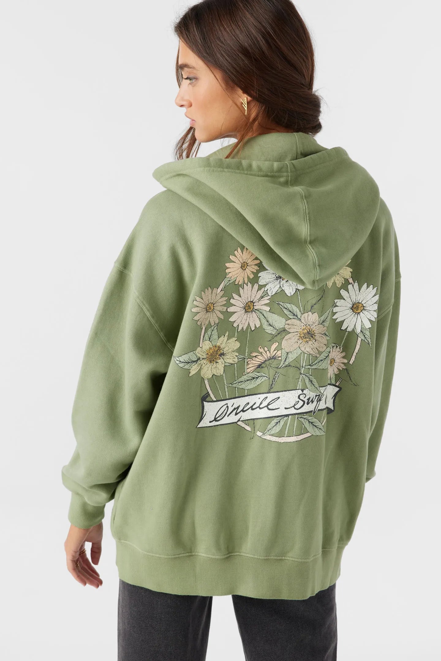 Daily Specials Oneill Womens Sweatshirt Byron Hooded Oversized Zip Fleece