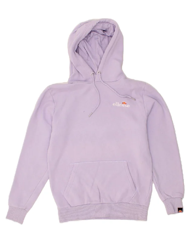 Price Fest ELLESSE Womens Loose Fit Hoodie Jumper UK 10 Small Purple Cotton