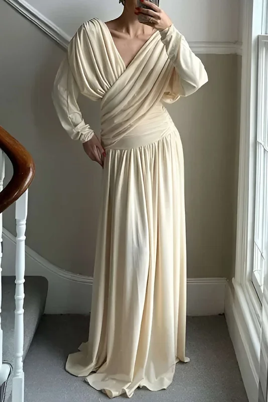 Limited Time Offer Ruched Backless Maxi Dress