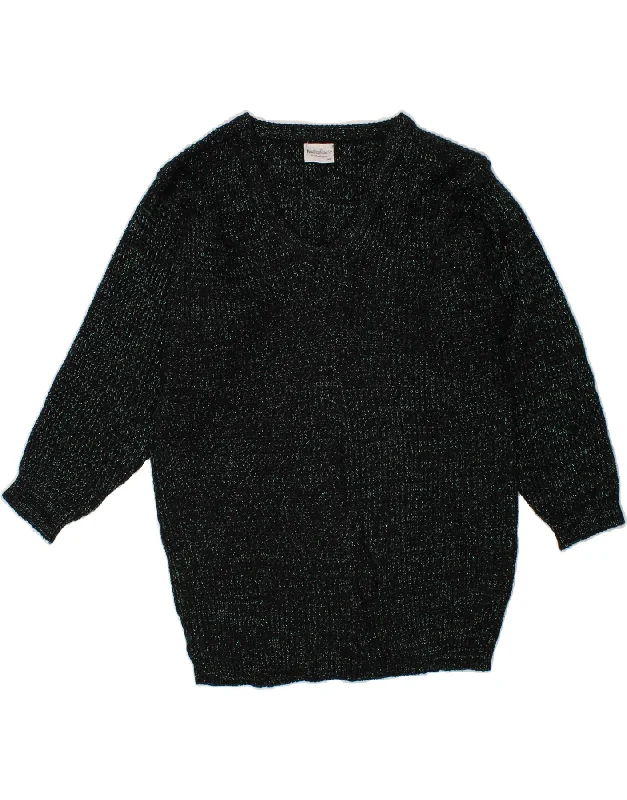 Must-Have Deals VINTAGE Womens V-Neck Jumper Sweater IT 42 Medium Green Flecked