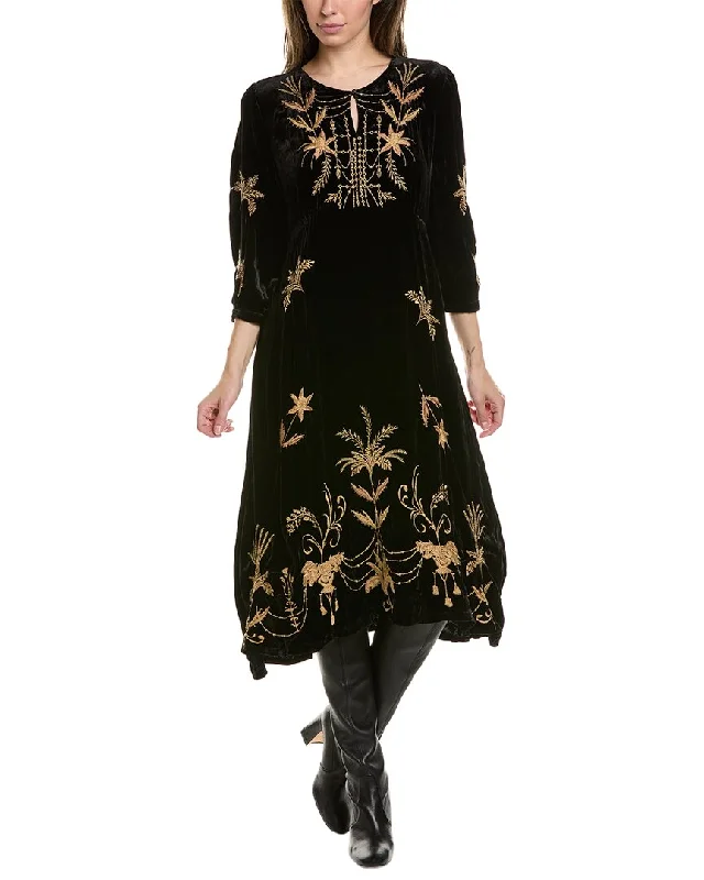 Price Meltdown Johnny Was Petite Palmira Velvet Silk-Blend Midi Dress