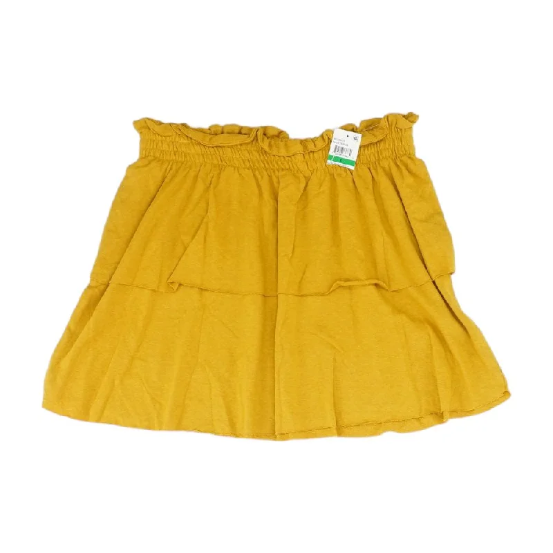 Massive Deals Orange Solid Mini Skirt