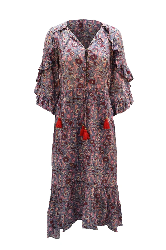 Stock Clearance Figue Printed Boho Dress in Multicolor Viscose