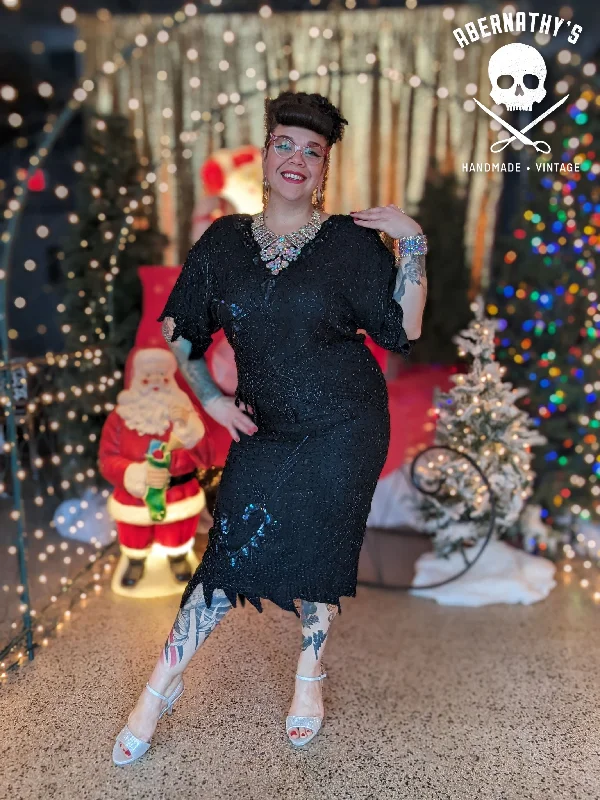 Deal Explosion Vintage 90s does 20s Black Beaded Set