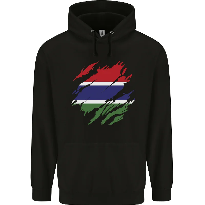 Special Discount Torn Gambia Flag Gambian Day Football Mens 80% Cotton Hoodie