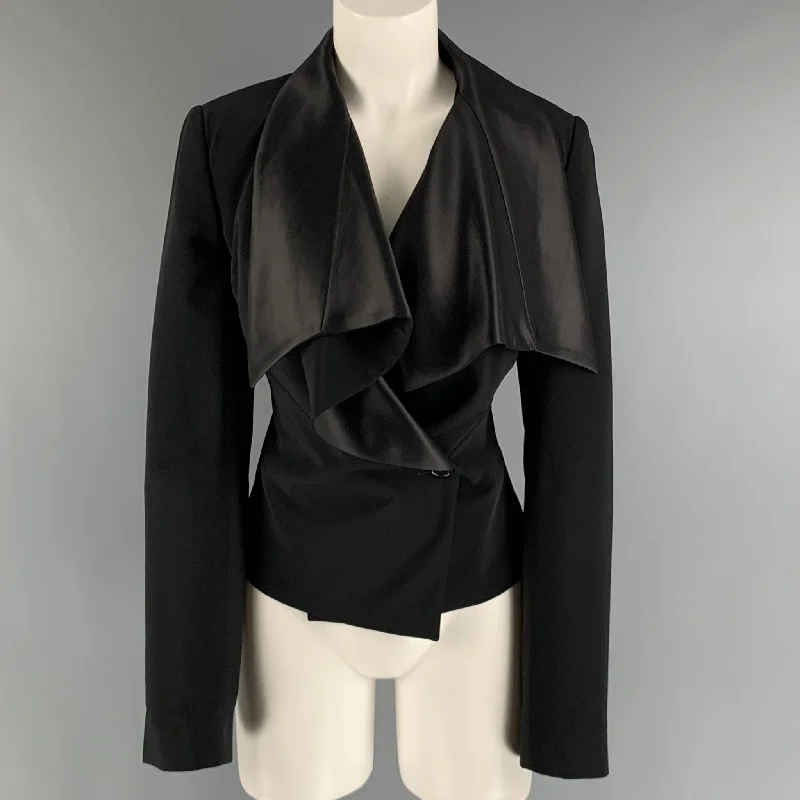 Last Chance VIKTOR & ROLF Size 8 Polyester Spandex Solid Tuxedo Jacket Blazer
