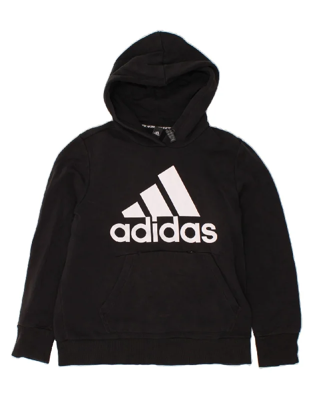 Special Savings ADIDAS Womens Graphic Hoodie Jumper UK 16/18 Large Black Cotton