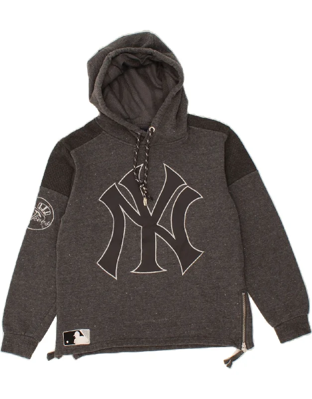 Factory Direct Sale COOPERS TOWN Womens Yankees Graphic Hoodie Jumper UK 10 Small Grey